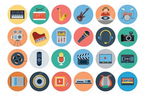 Multimedia Flat Icons 1 Stock Vector Image By ©creativestall 76373255