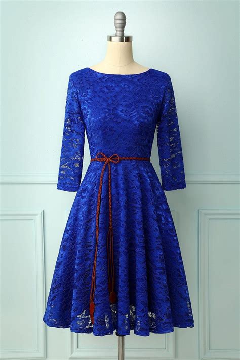 lace dress with 3 4 sleeves royal blue s lace burgundy dress lace dress casual royal