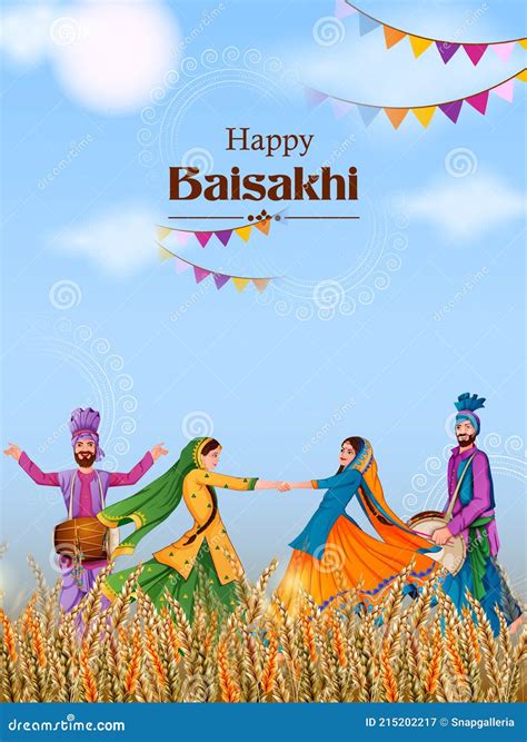 Vector Illustration Of Celebration Of Punjabi Festival Vaisakhi