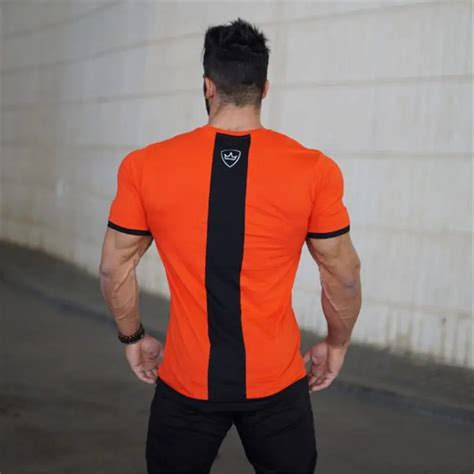 buy online new men cotton short sleeve t shirt fitness bodybuilding shirts crossfitsmale brand