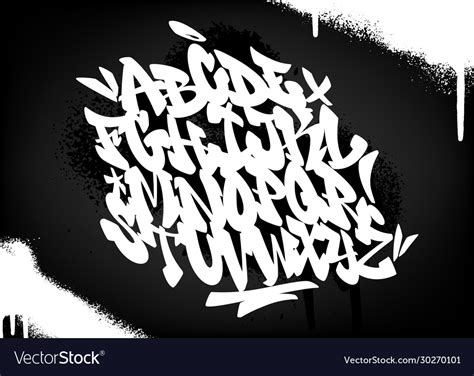 Handwritten Graffiti Font Alphabet Black On Image Vectorielle De Sexiezpix Web Porn