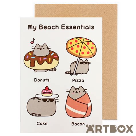 Buy Pusheen The Cat My Beach Essentials Greeting Card At Artbox