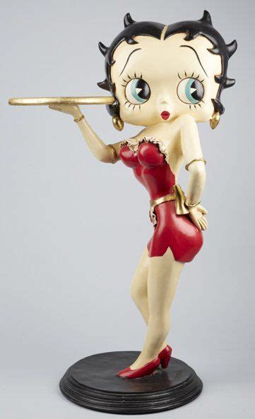 Betty Boop Waitress Figural Stand W Tray And Black Base Kfstm Hearst