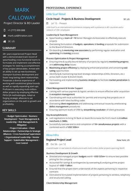 Master's degree, or equivalent work experience. Project Management Resume Examples & Resume Samples 2020