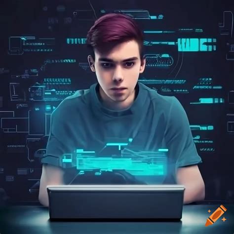 man playing computer and contemplating on craiyon