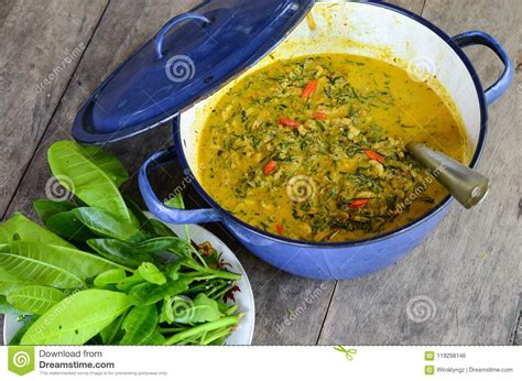 Kaeng Kua Plalai Or Thai Spicy Swamp Eel Curry Is A Traditional