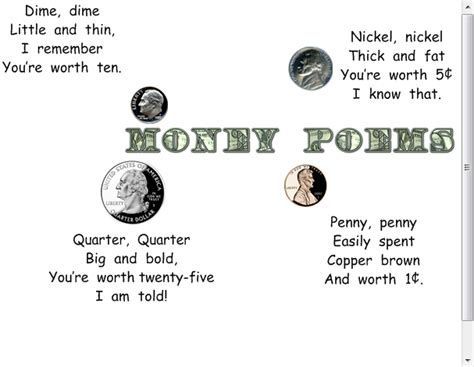 Money Poems Classroom Helpers Pinterest Classroom Helpers