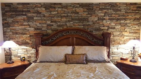 Stunning Bedroom Accent Wall Made With Dry Stack Panels Barron Designs