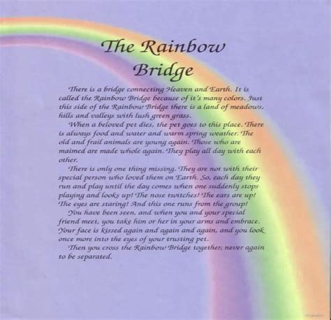 Printable Rainbow Bridge Poem Printable Templates