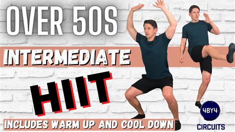 Over 50s Intermediate Hiit Full Body Cardio Workout Youtube