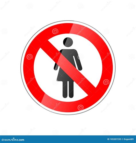 women not allowed forbidden red glossy sign on white stock vector illustration of danger