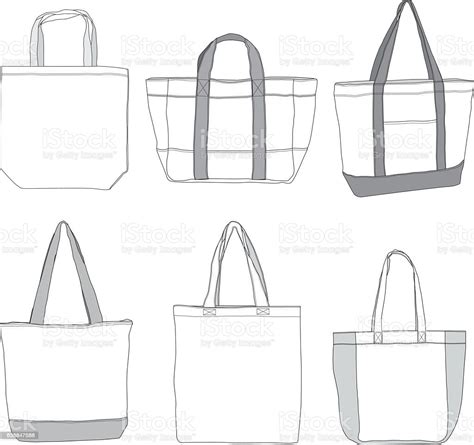 Various Style Tote Bag Template Stock Illustration Download Image Now