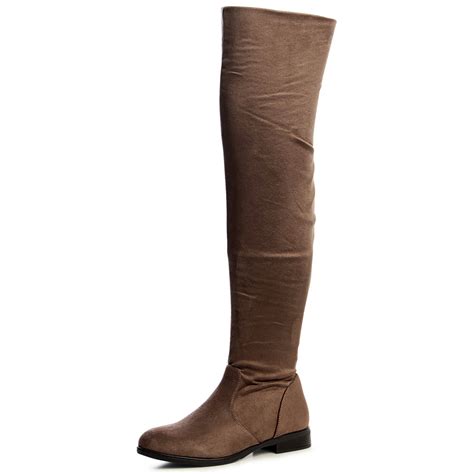 Damen Overknee Stiefel Overknees Block Boots Velours Ebay