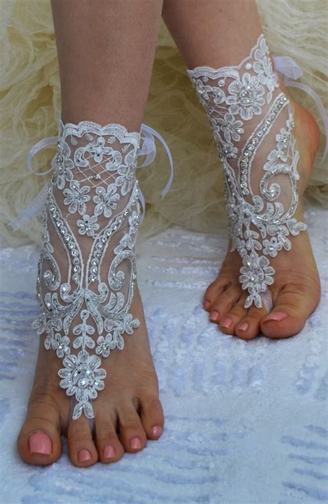 Ivory Beach Wedding Barefoot Sandals By Newgloves On Etsy