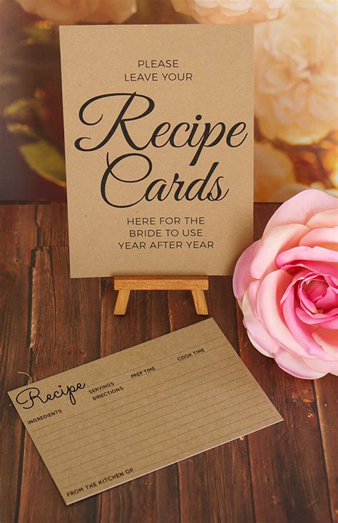 Recipe Card Template Bridal Shower Game Drop Your Recipe Card Here