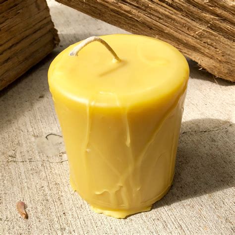 Pure Beeswax Candles Handmade Drip Candle 4 Inch Wide Pillar Etsy