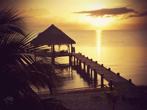 Beach Sunset Maya Beach Belize Scenery Places To Visit Beach