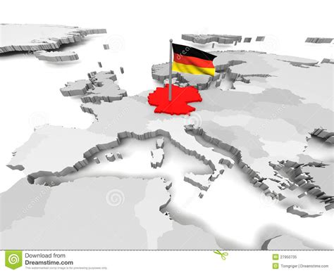 At the end of world war ii, the virtually destroyed berlin was divided into four sections: Germany an map of Europe stock illustration. Illustration ...