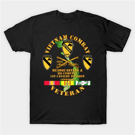 Vietnam Combat Cavalry Veteran W Hhc 1st Cav Div War T Shirt