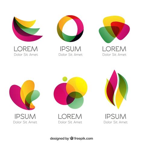 Colorful Logos In Abstract Style Vector Free Download