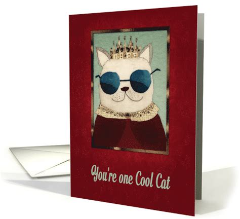 Youre One Cool Cat And The King Of My Heart Illustration Card
