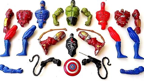 Merakit Mainan Avengers Spider Man Vs Hulk Smash Vs Captain America Vs