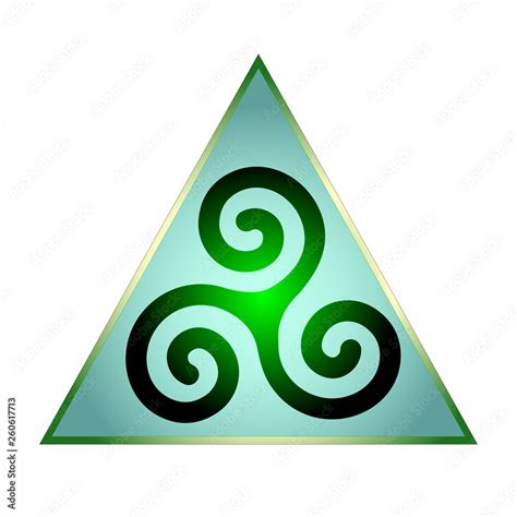 Vector Illustration Of An Ancient Celtic Symbol Triskele On A White