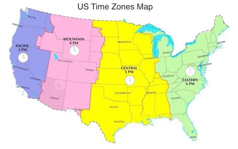 Different Time Zones Map