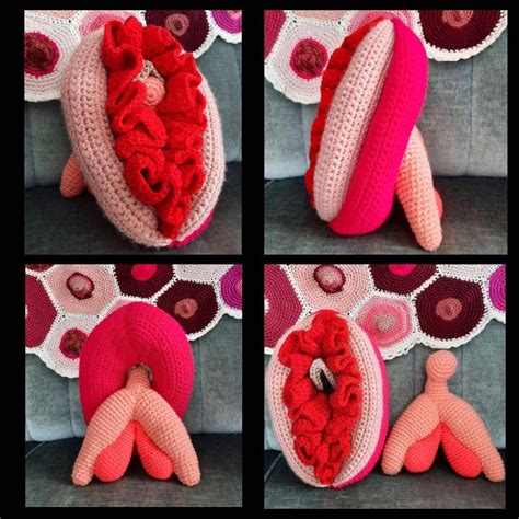 vulva and clitoris pillow 2 in 1 eng crochet pattern etsy