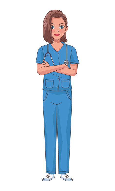Nurse Standing Character 2507280 Vector Art At Vecteezy
