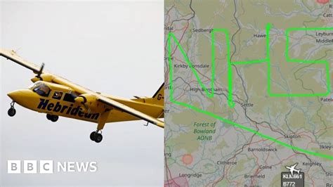 Hebridean Pilot Draws Nhs Message Above Yorkshire