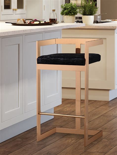 Bar stool myla made with cotton velvet, structure in black lacquered oak with aged brass details. Marquee Black Velvet Counter Stool in 2020 | Home bar ...