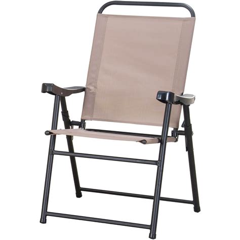 Never rust outdoor aluminum folding sling chair in brown. Courtyard Creations Sling Folding Chair | Tables & Chairs ...