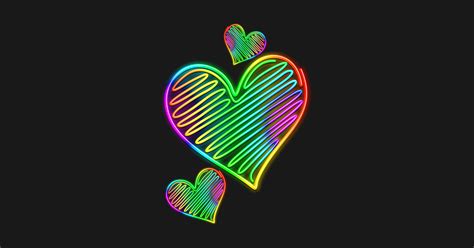 Heart Love Neon Rainbow Colors Vibrant Heart T Shirt