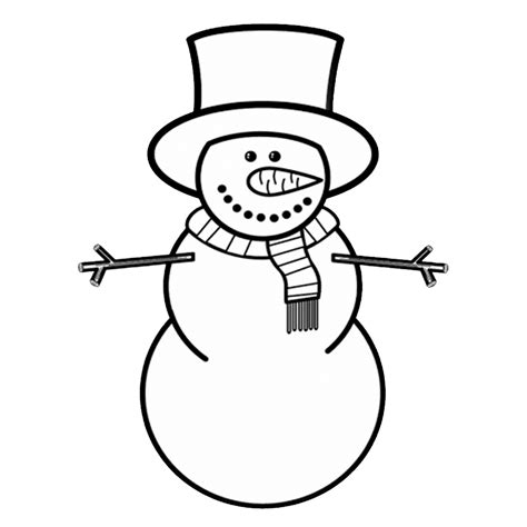 Free And Cute Snowman Clipart Black And White Tulamama