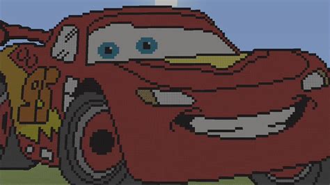 Cars Mc Pixel Art Lightning Mcqueen Minecraft Speed Build Time Lapse