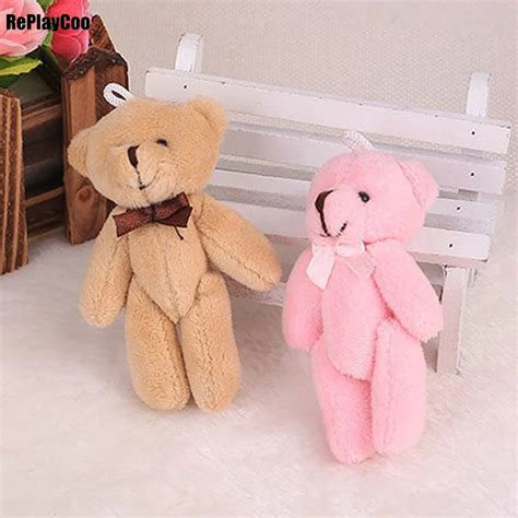buy 50pcs lot kawaii small joint teddy bears stuffed plush toys 8cm teddy bear
