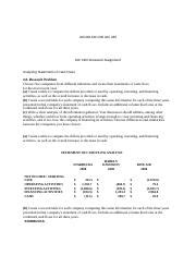 Week 6 Assignment Analyzing Statements Of Cash Flows ACC230 ACC 230