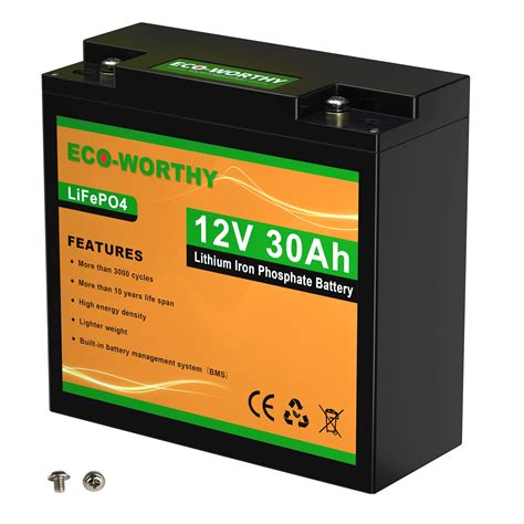 Buy Eco Worthy 12v 30ah Lifepo4 Lithium Iron Phosphate Battery Deep