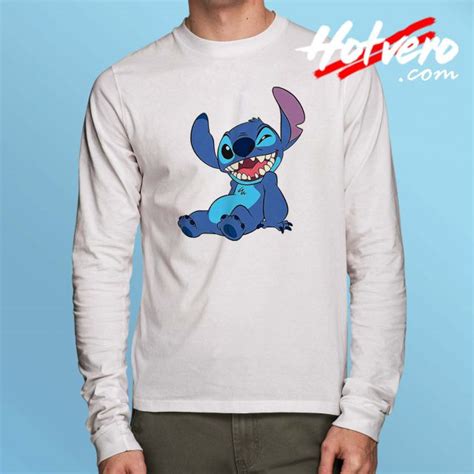 Funny Disney Lilo Stitch Winky Wink Long Sleeve T Shirt