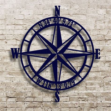 Nautical Compass Metal Wall Hangings Signs