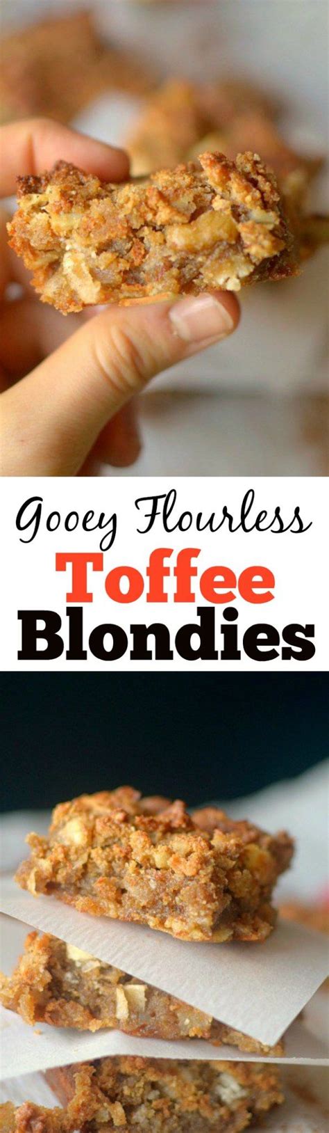 Gooey Cinnamon Toffee Flourless Blondies Gluten Free Paleo Vegan
