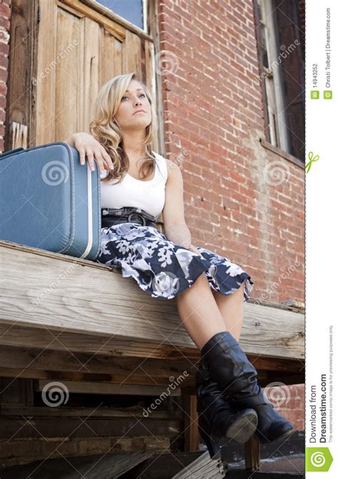 Maybe you would like to learn more about one of these? Sad Girl With Suitcase Stock Photography - Image: 14943252