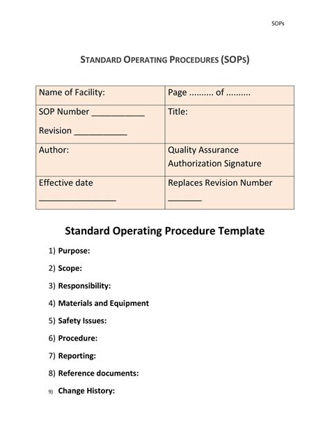 How To Write A Standard Operating Procedures Sop Template Standard