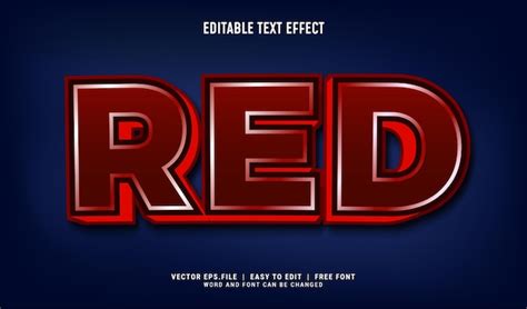 Premium Vector Red Text Effect Editable Style