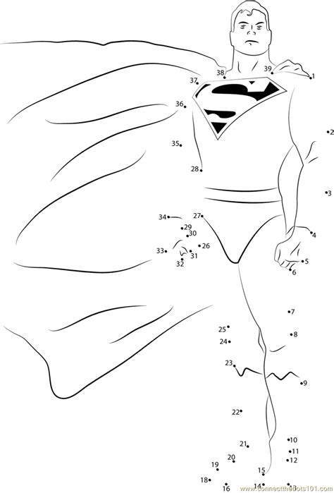 Alex Ross Superman Dot To Dot Printable Worksheet Connect The Dots