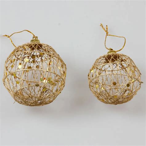 6pcsset Christmas Tree Ball Pendat Ornament Hanging Gold Balls Decor