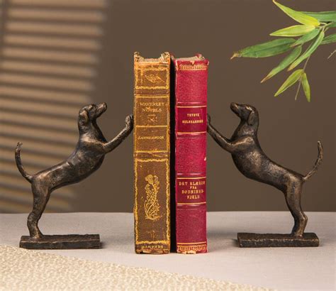 Leaning Hound Dog Bronze Iron Bookends 2 Sets Dessau Home Hc630
