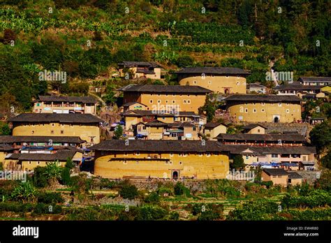 China Fujian Province Tian Luokeng Village Tulou Mud House Well