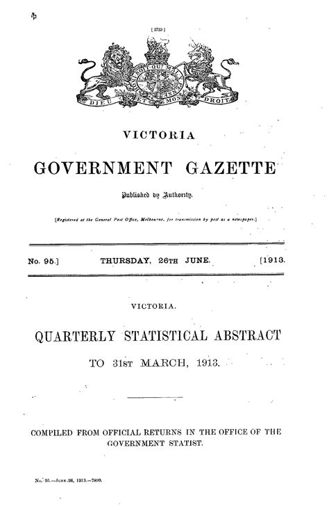 Victoria Government Gazette Online Archive 1913 P2723